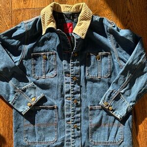 Gloria Vanderbilt Plaid and Denim workwear Jacket